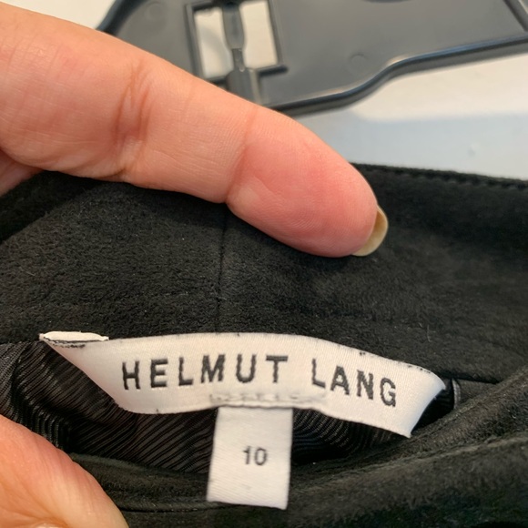 Helmut Lang long straight black suede (lamb leather) skirt. Size 10 - Picture 5 of 6